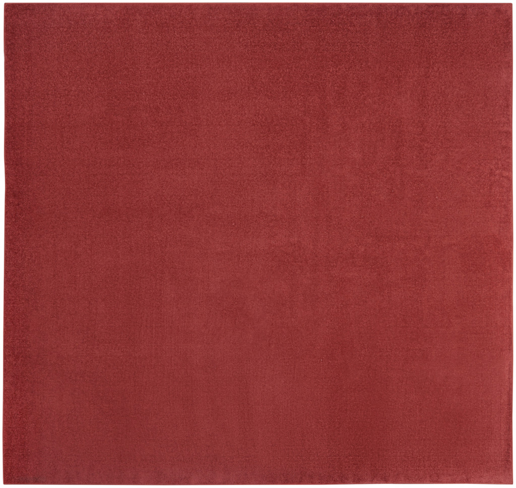 9 x 9 ft. Brick Red Non Skid Indoor & Outdoor Square Area Rug