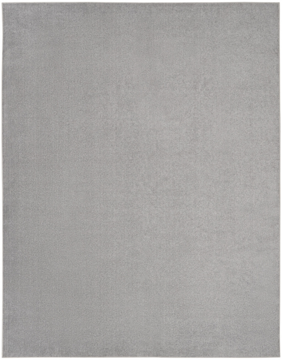 9 x 12 ft. Non Skid Indoor Outdoor Rectangle Area Rug, Silver Grey