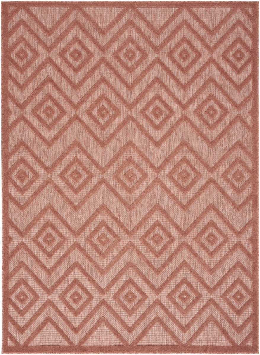 479656 5 x 7 ft. Coral Orange Argyle Indoor & Outdoor Rectangle Area Rug