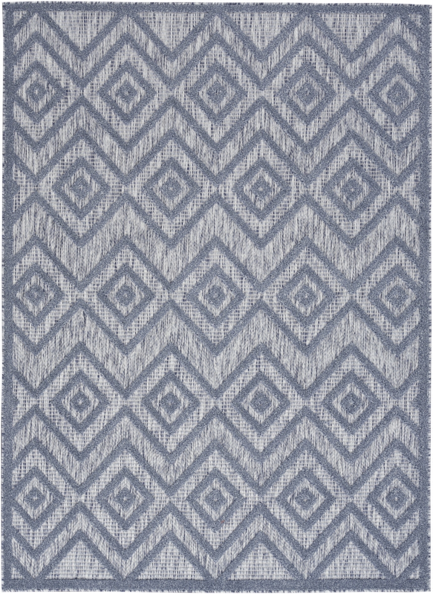479661 5 x 7 ft. Denim Blue Argyle Indoor & Outdoor Rectangle Area Rug