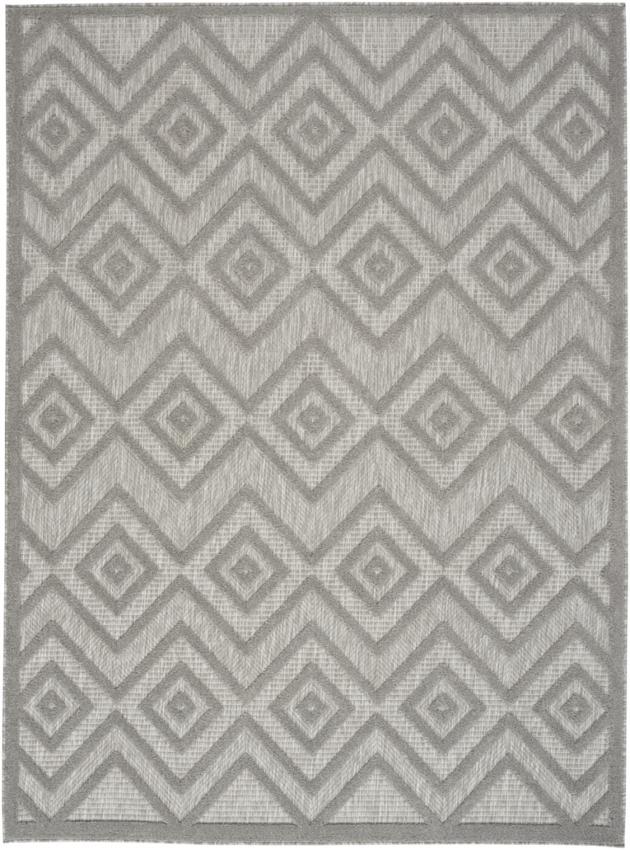 479677 5 x 7 ft. Silver Gray Argyle Indoor & Outdoor Rectangle Area Rug