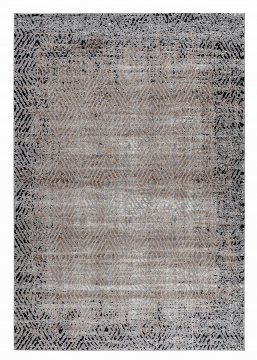 506647 5 x 8 ft. Brown Geometric Rectangle Area Rug