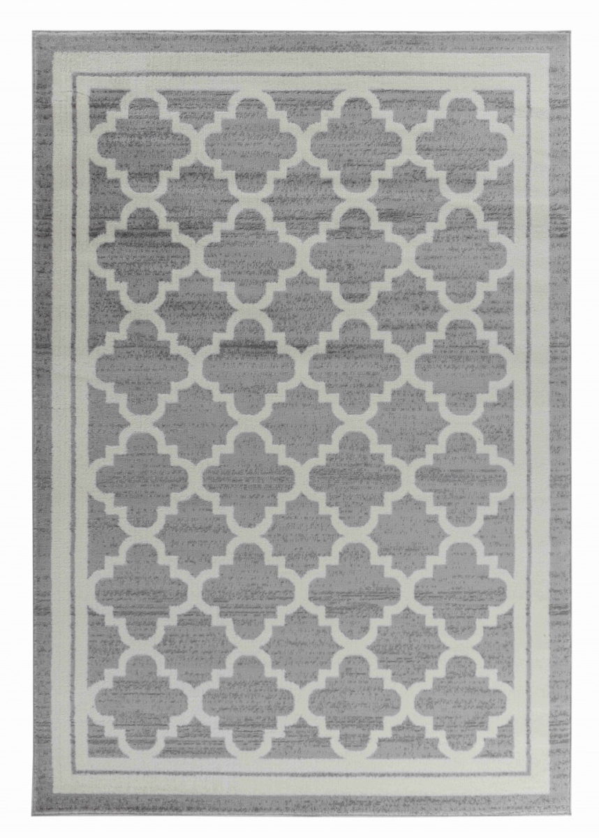 506652 7 x 10 ft. Gray Moroccan Rectangle Area Rug