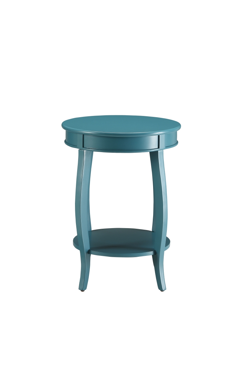 24 x 18 x 18 in. MDF Solid Wood Leg Teal Side Table