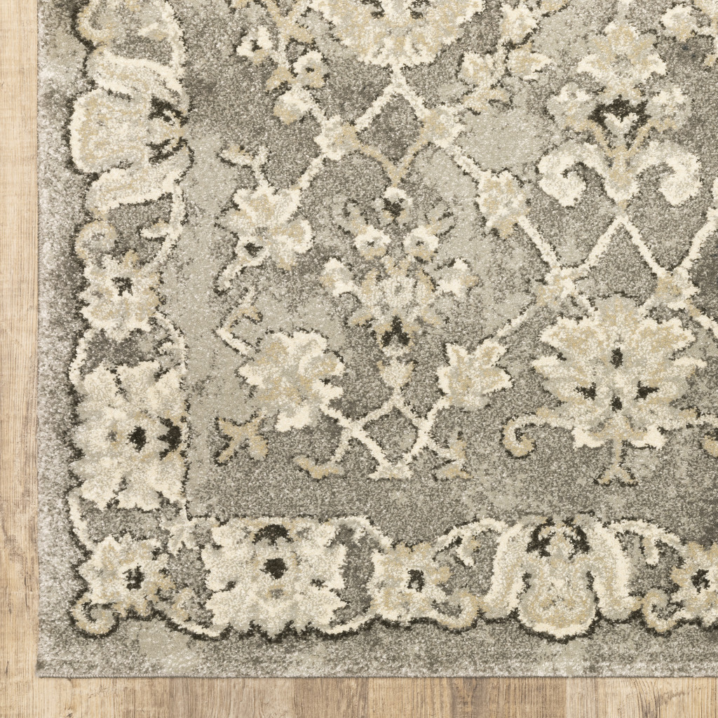5 x 8 ft. Gray Beige Tan & Brown Oriental Power Loom Stain Resistant Rectangle Area Rug - Gray Beige Tan and Brown - 5 x 8 ft.