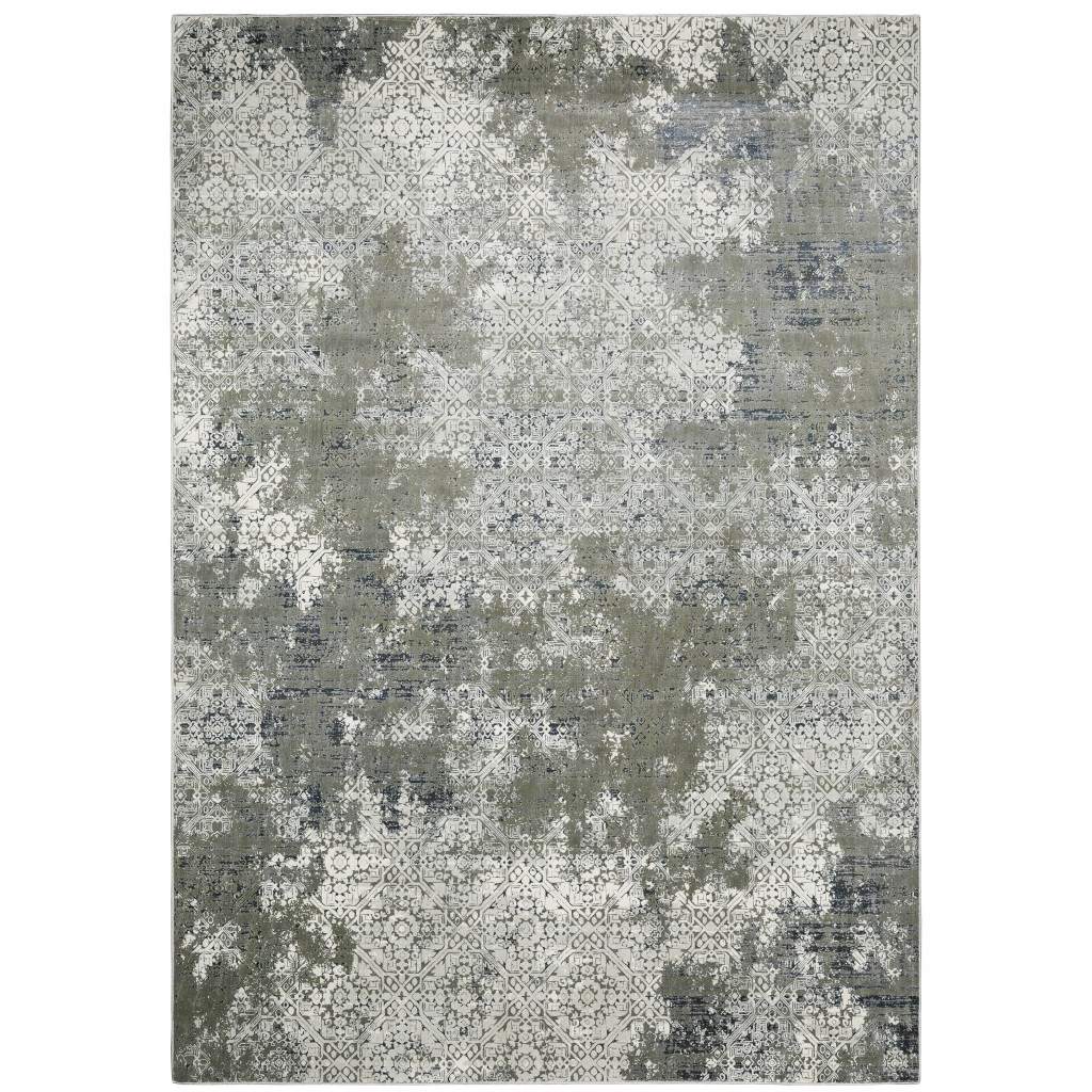10 x 13 ft. Abstract Power Loom Stain Resistant Area Rug, Multi Color