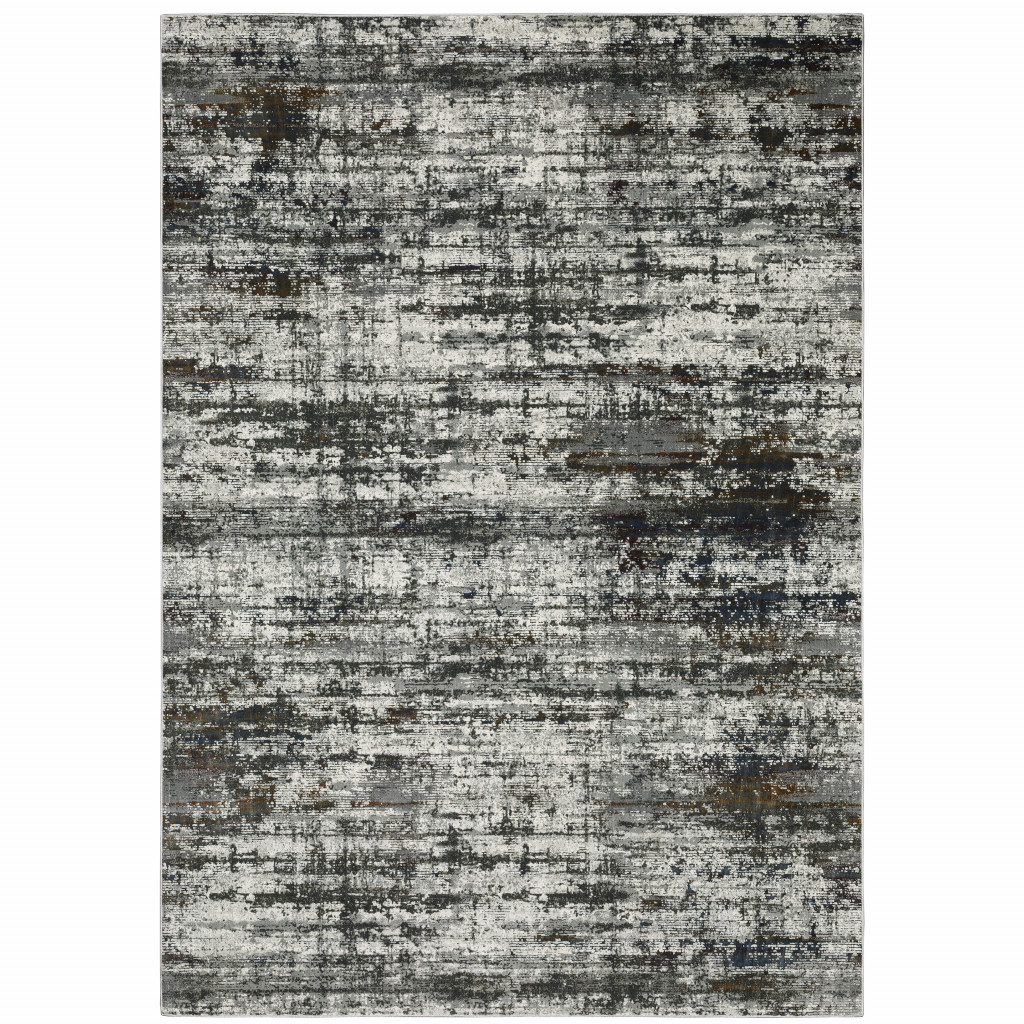 6 x 9 ft. Abstract Power Loom Machine Made Stain Resistant Rectangle Area Rug, Multi Color