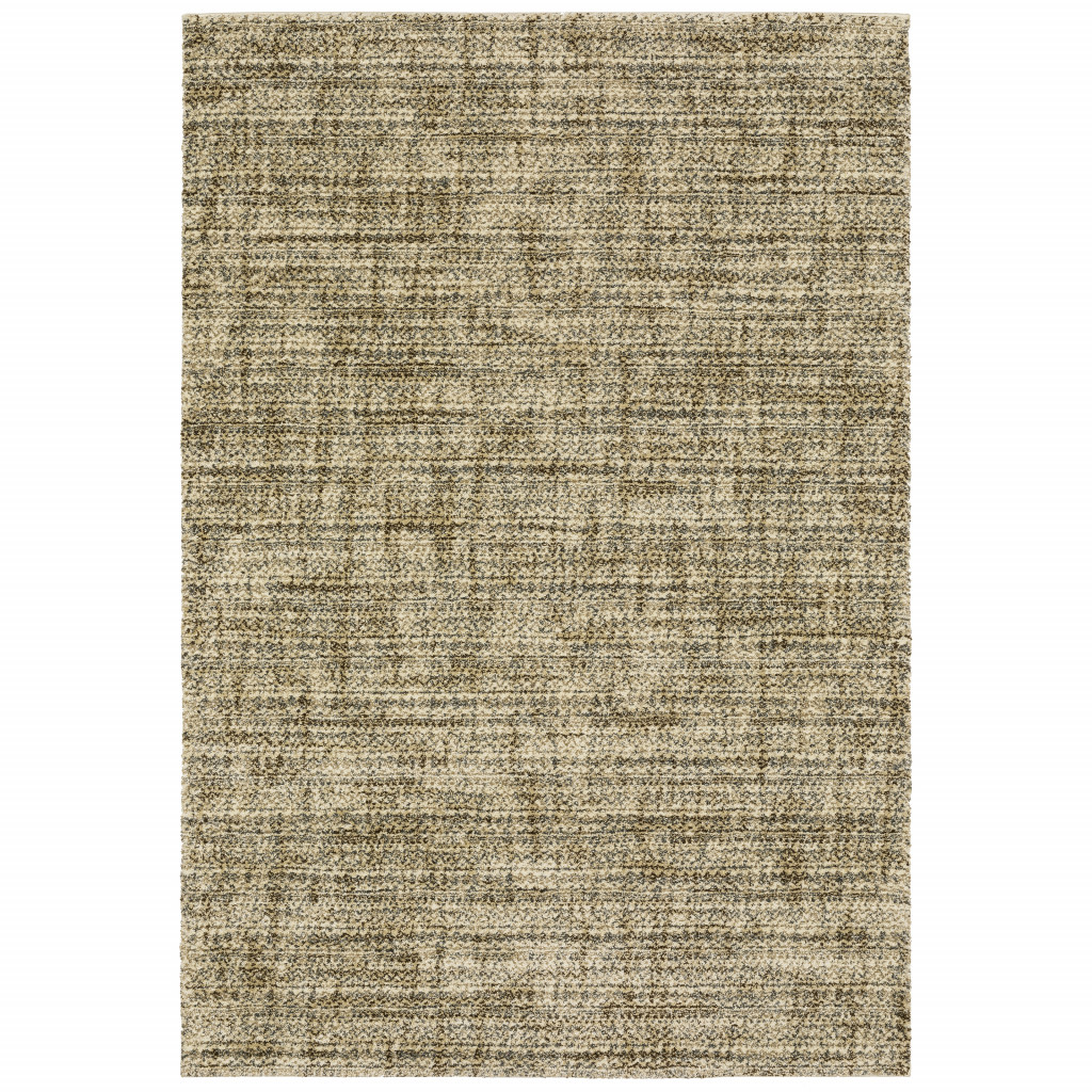 6 x 9 ft. Beige Brown Tan & Blue Green Abstract Power Loom Stain Resistant Rectangle Area Rug - Blue Green
