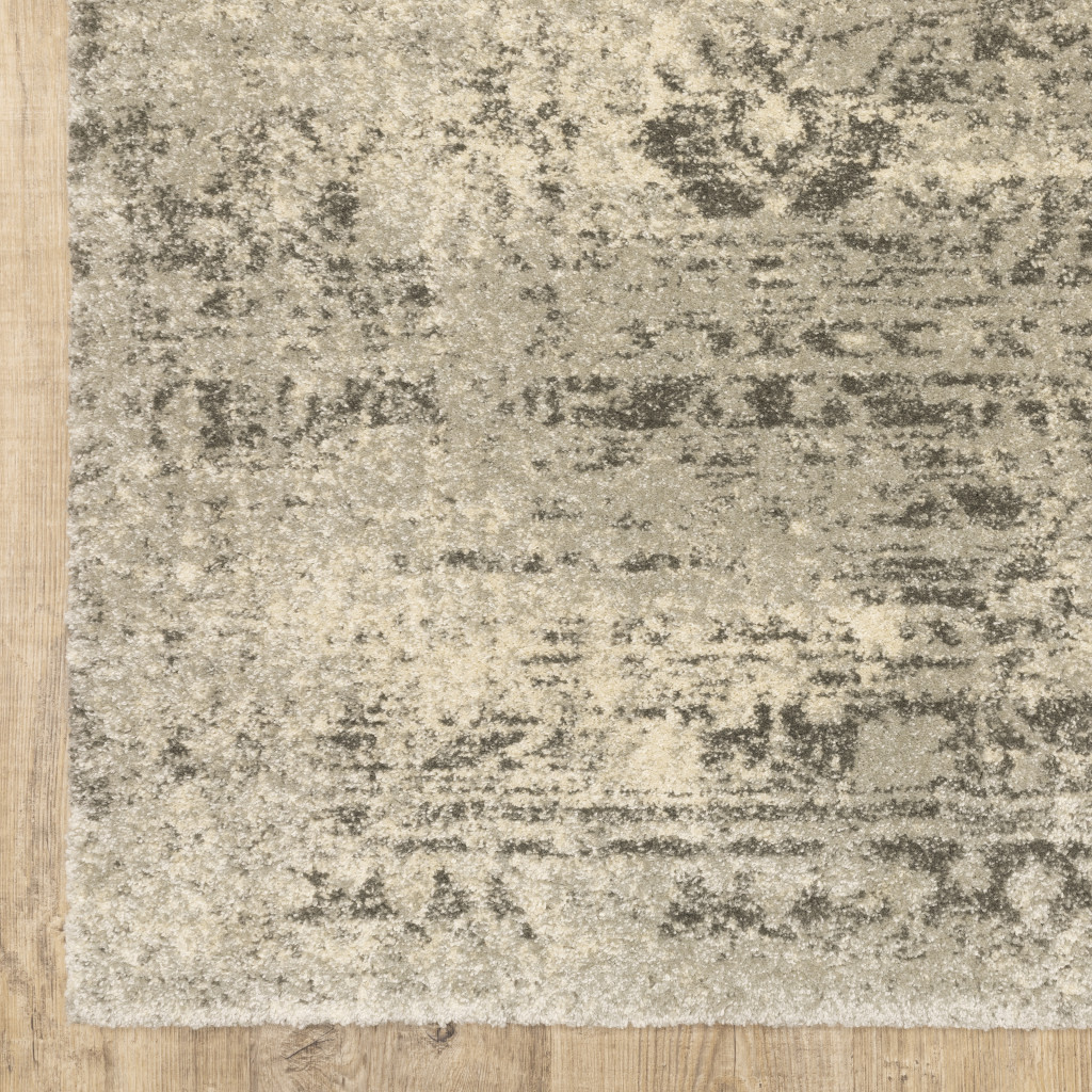 3 x 5 ft. Gray Ivory Beige & Taupe Oriental Power Loom Stain Resistant Rectangle Area Rug