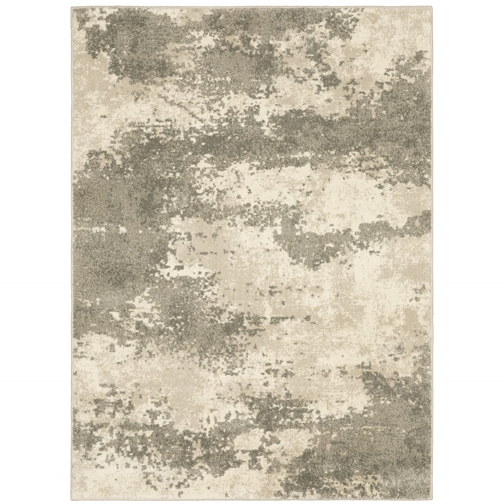 8 x 10 ft. Beige & Gray Abstract Power Loom Stain Resistant Rectangle Area Rug