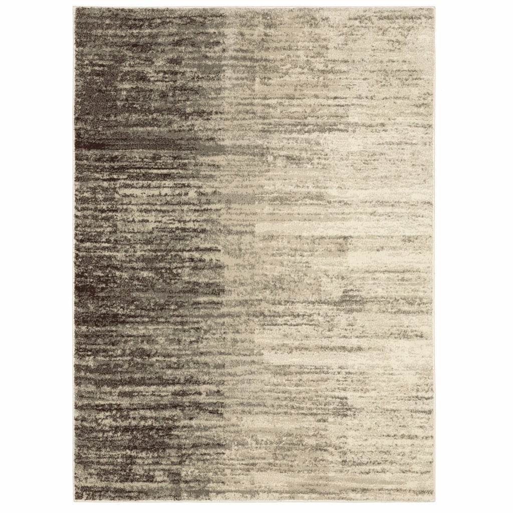 4 x 6 ft. Beige & Gray Abstract Power Loom Stain Resistant Rectangle Area Rug