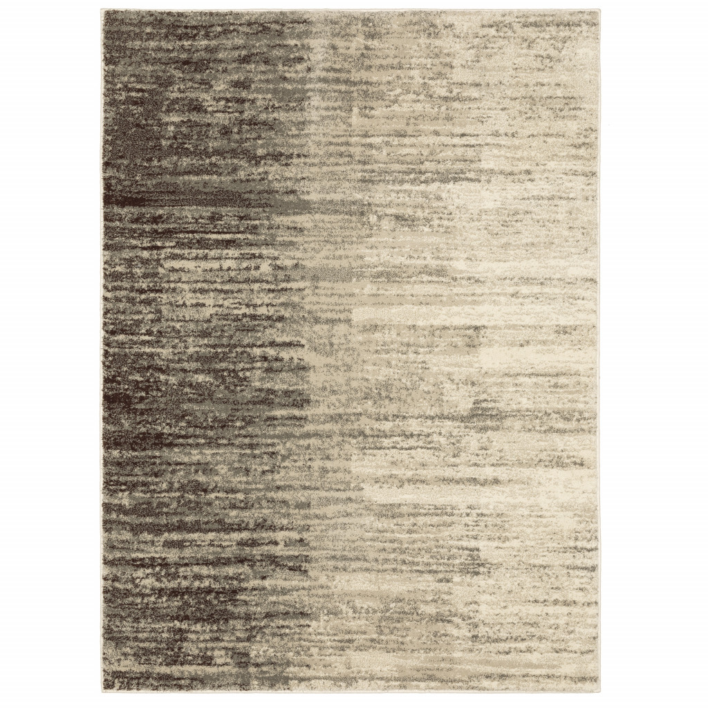 10 x 13 ft. Beige & Gray Abstract Power Loom Stain Resistant Rectangle Area Rug