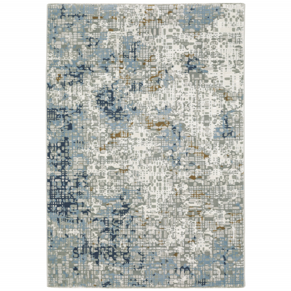 10 x 13 ft. Abstract Power Loom Machine Made Stain Resistant Rectangle Area Rug, Multi Color