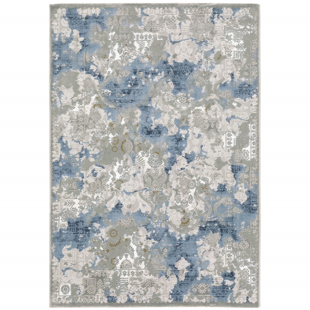 5 x 8 ft. Abstract Power Loom Machine Made Stain Resistant Rectangle Area Rug, Multi Color