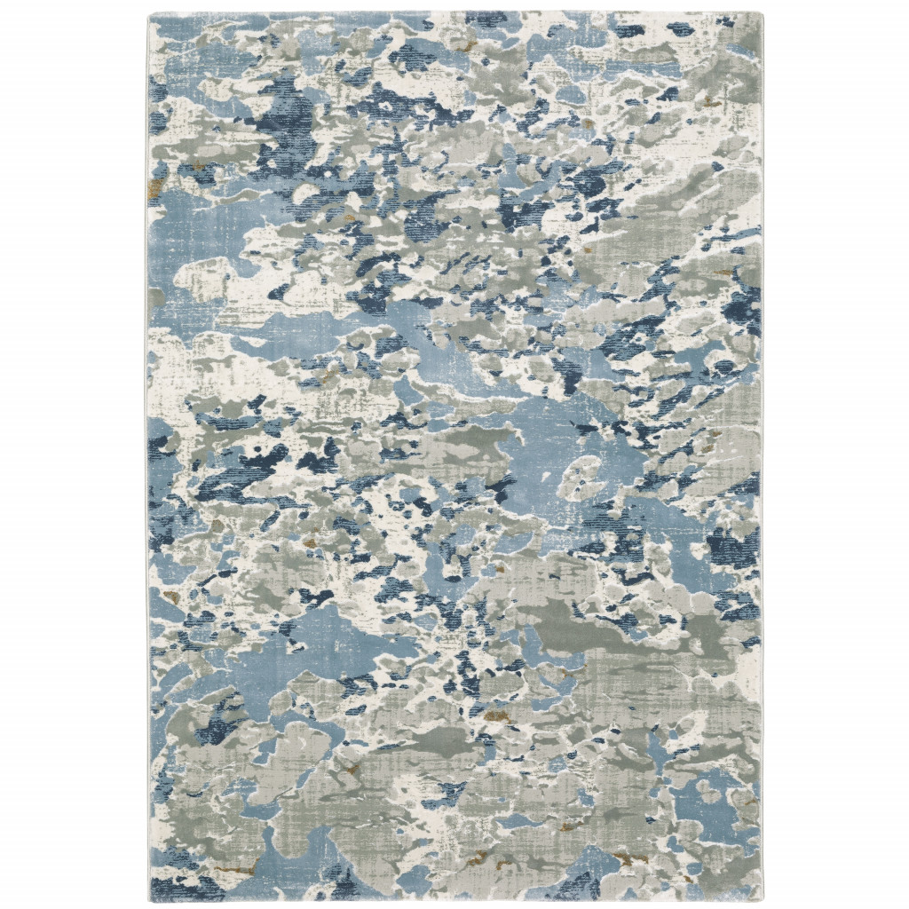 508761 6 x 9 ft. Abstract Power Loom Machine Made Stain Resistant Rectangle Area Rug, Multi Color