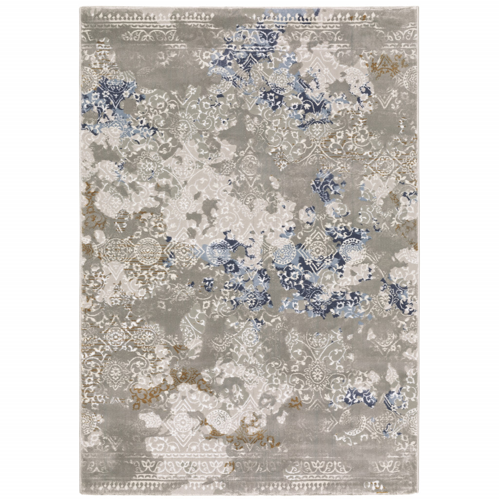 508775 5 x 8 ft. Abstract Power Loom Machine Made Stain Resistant Rectangle Area Rug, Multi Color