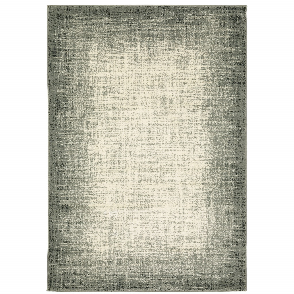 Gray Beige & Blue Power Loom Stain Resistant Rectangle Area Rug - 10 x 13 ft.
