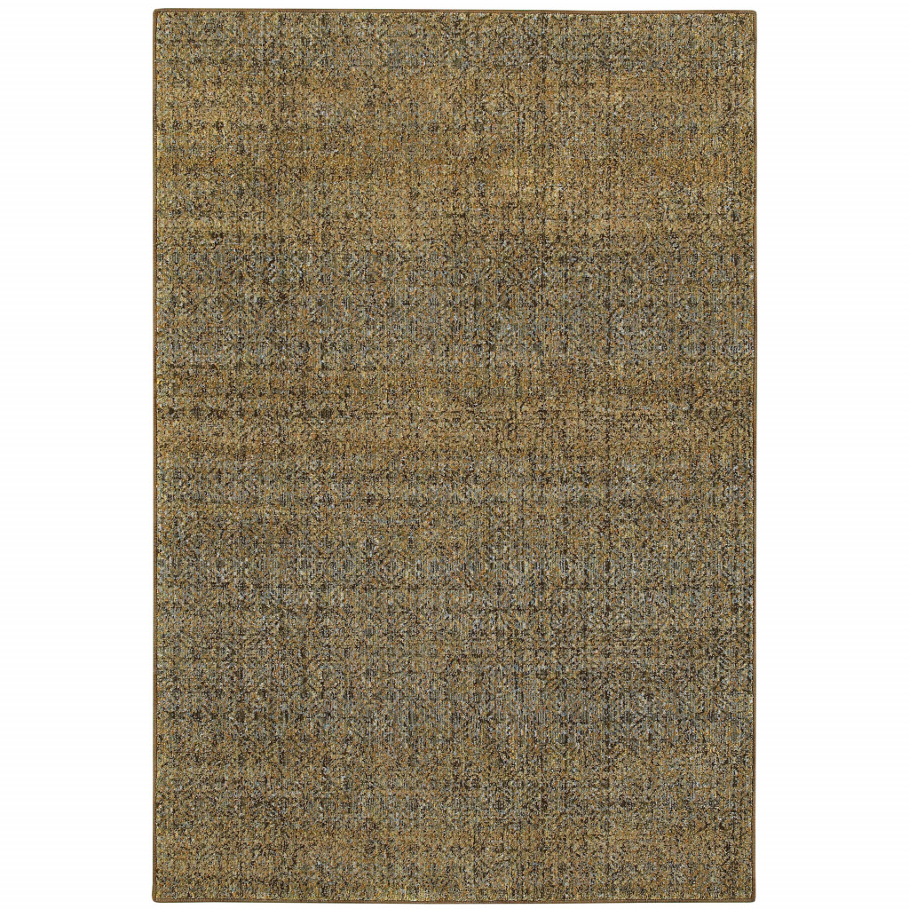 10 x 13 ft. Brown Gold Rust Blue & Green Geometric Power Loom Stain Resistant Rectangle Area Rug - Green