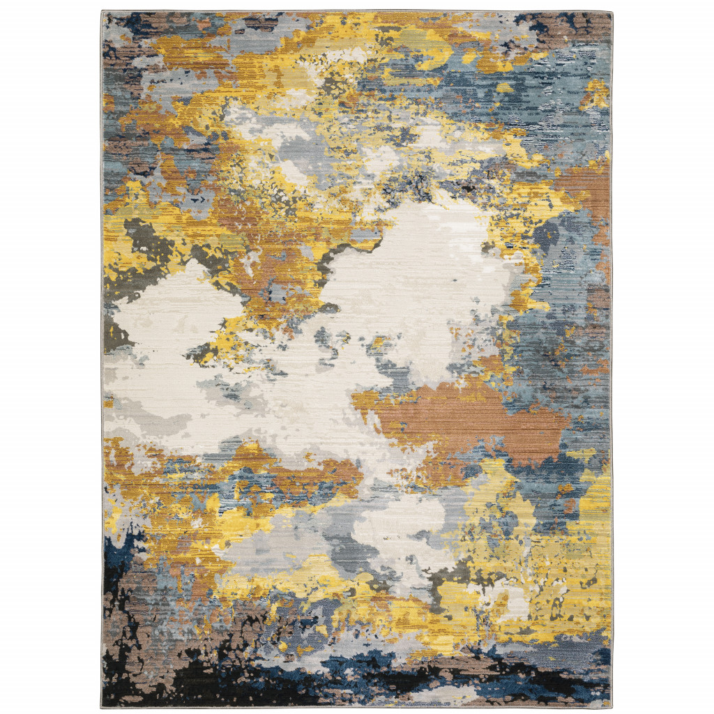 3 x 5 ft. Abstract Power Loom Stain Resistant Area Rug, Multi Color