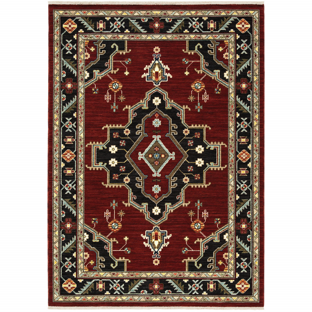 Oriental Power Loom Stain Resistant Area Rug - Multi Color - 2 x 3 ft.