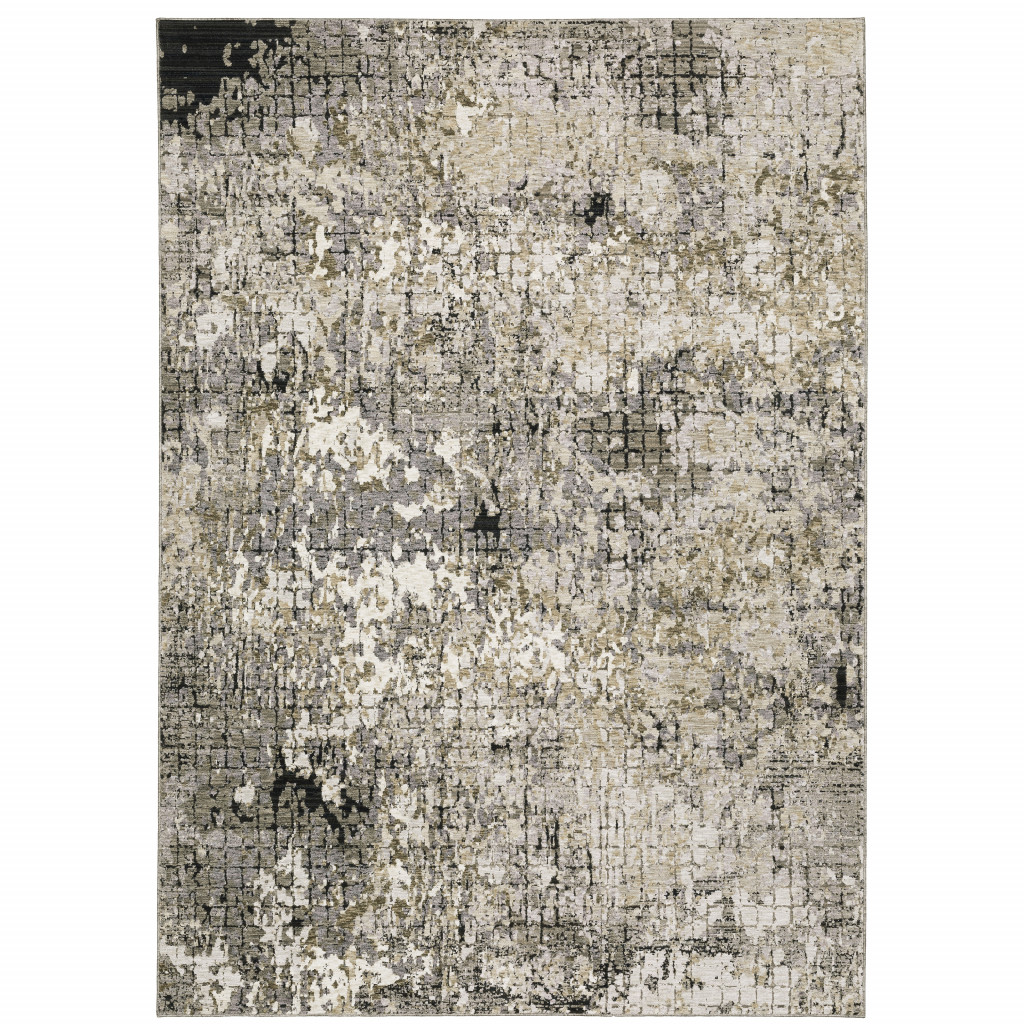 6 x 9 ft. Abstract Power Loom Stain Resistant Area Rug, Multi Color