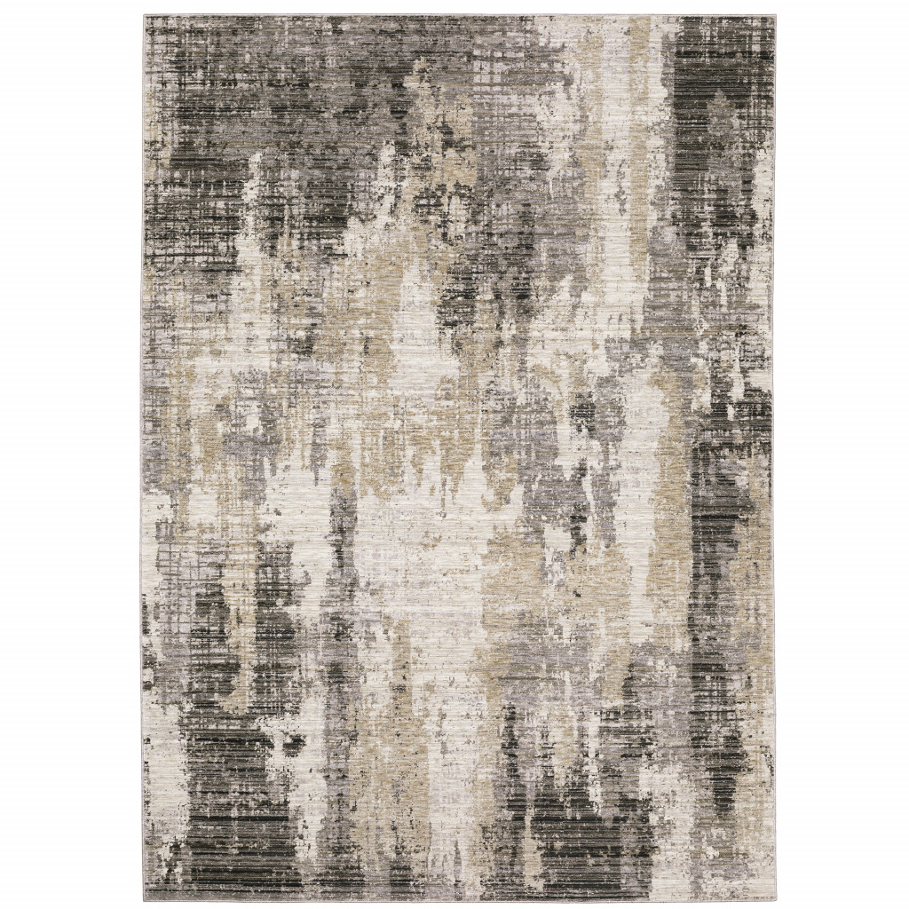 6 x 9 ft. Abstract Power Loom Stain Resistant Rectangle Area Rug - Multicolor