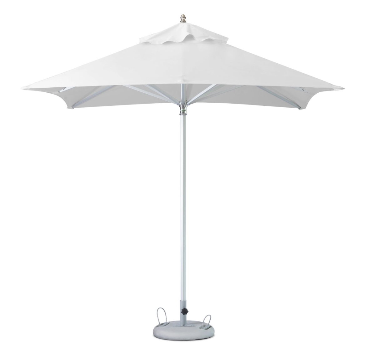 491958 8 ft. White Polyester Square Market Patio Umbrella