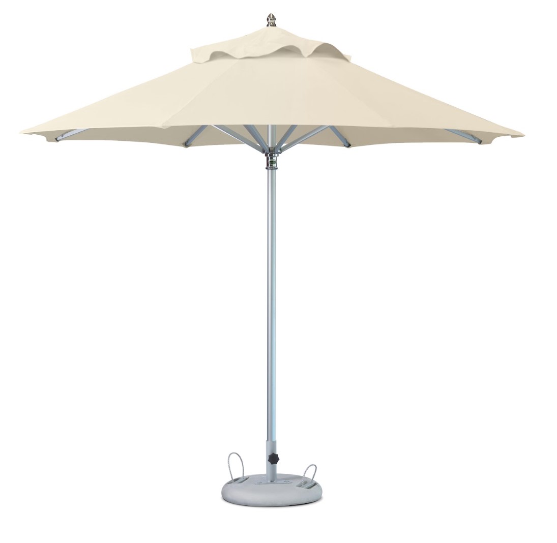 10 ft. Ecru Polyester Round Market Patio Umbrella