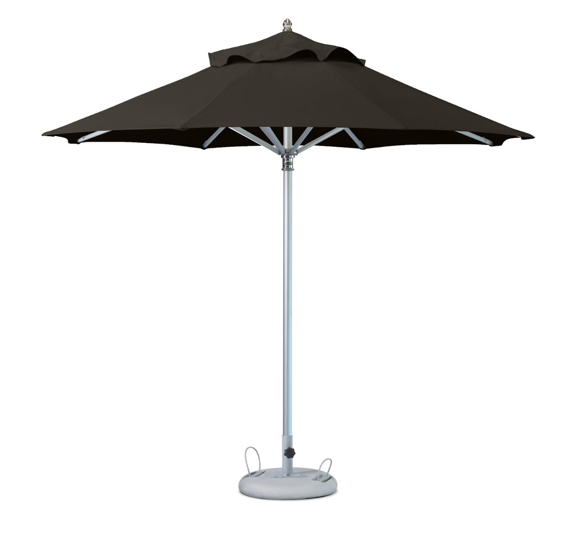 10 ft. Black Polyester Round Market Patio Umbrella