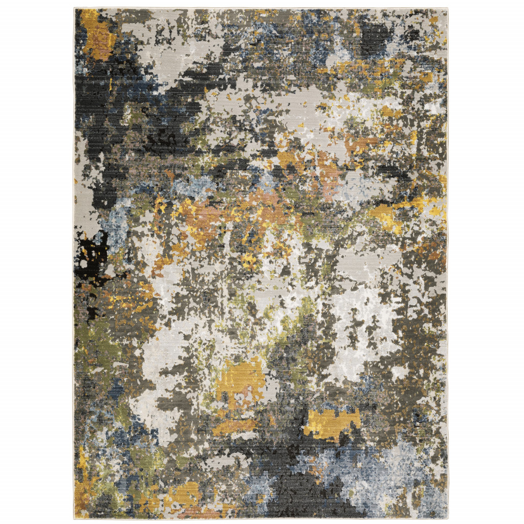 6 x 9 ft. Abstract Power Loom Stain Resistant Rectangle Area Rug, Multi Color