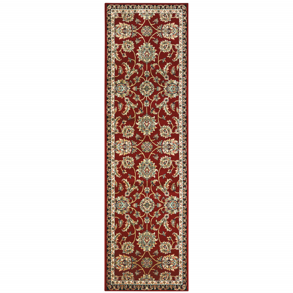 509128 2 x 8 ft. Oriental Power Loom Stain Resistant Machine Made Runner Rug, Multi Color
