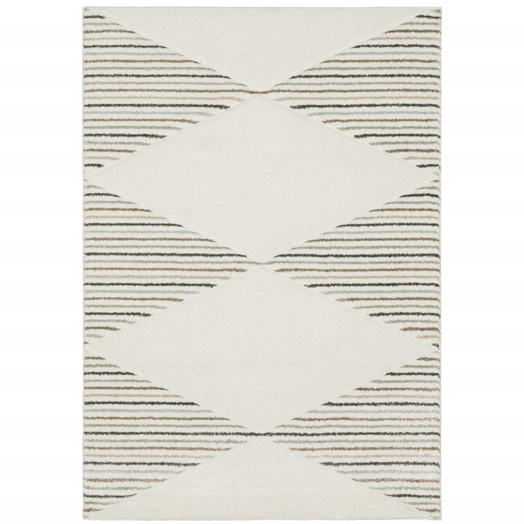 6 x 9 ft. Geometric Power Loom Stain Resistant Area Rug, Multi Color
