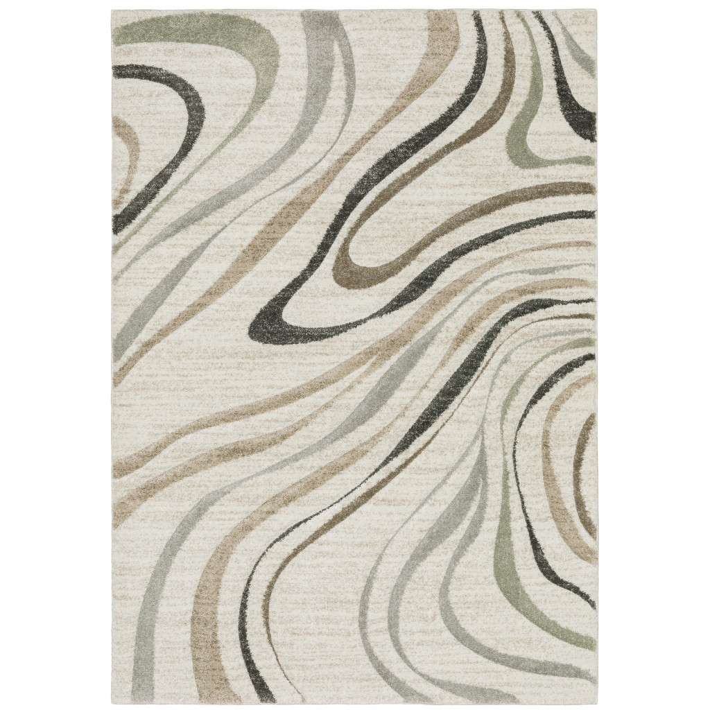 6 x 9 ft. Abstract Power Loom Stain Resistant Area Rug, Multi Color