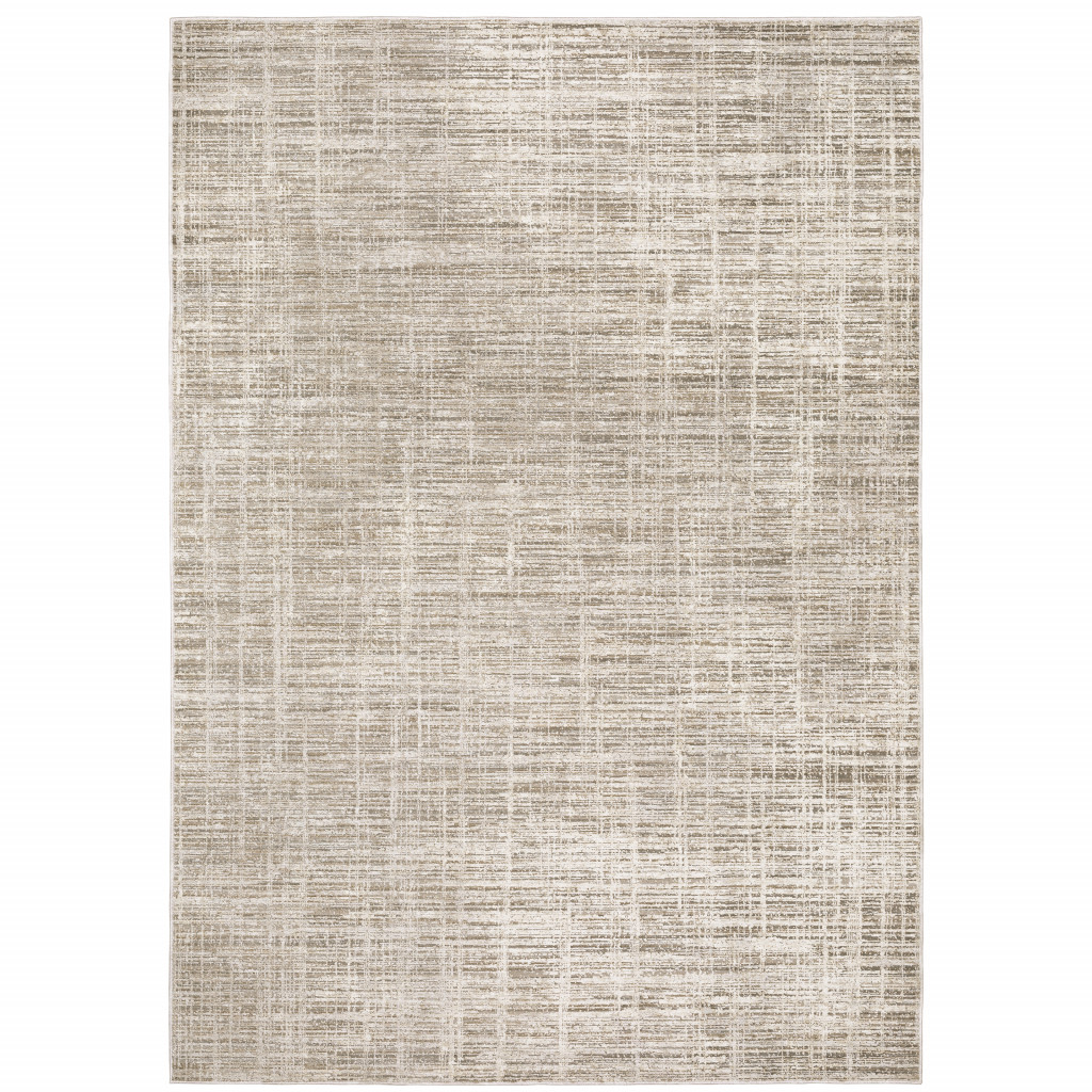 5 x 8 ft. Beige Gray Ivory Tan & Brown Abstract Power Loom Stain Resistant Rectangle Area Rug