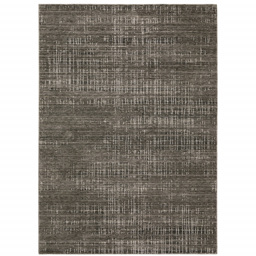 5 x 8 ft. Charcoal Gray Ivory Tan & Brown Abstract Power Loom Stain Resistant Rectangle Area Rug - Gray and Ivory - 5 x 8 ft.