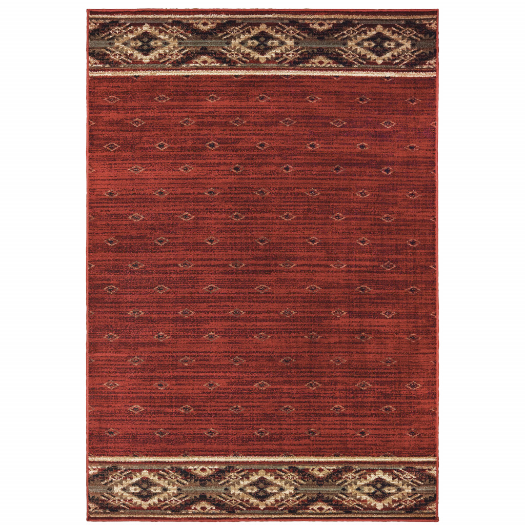 2 x 3 ft. Berry Gold & Ivory Southwestern Power Loom Stain Resistant Rectangle Area Rug