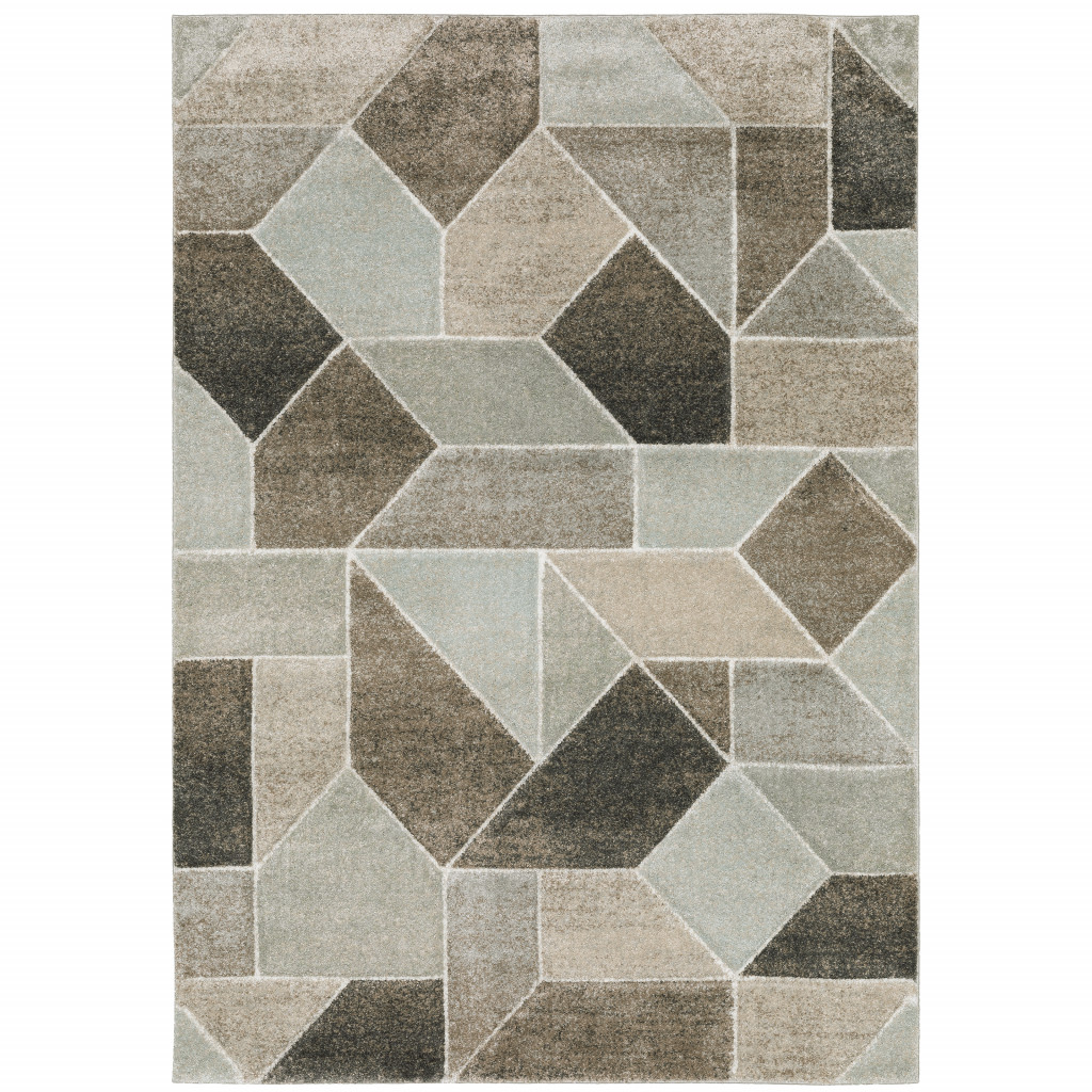 6 x 9 ft. Geometric Power Loom Stain Resistant Area Rug, Multi Color