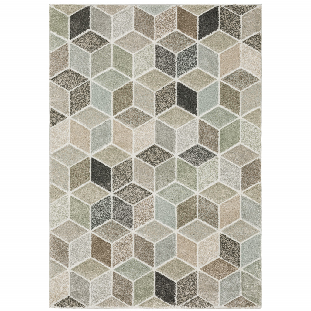 6 x 9 ft. Geometric Power Loom Stain Resistant Area Rug, Multi Color