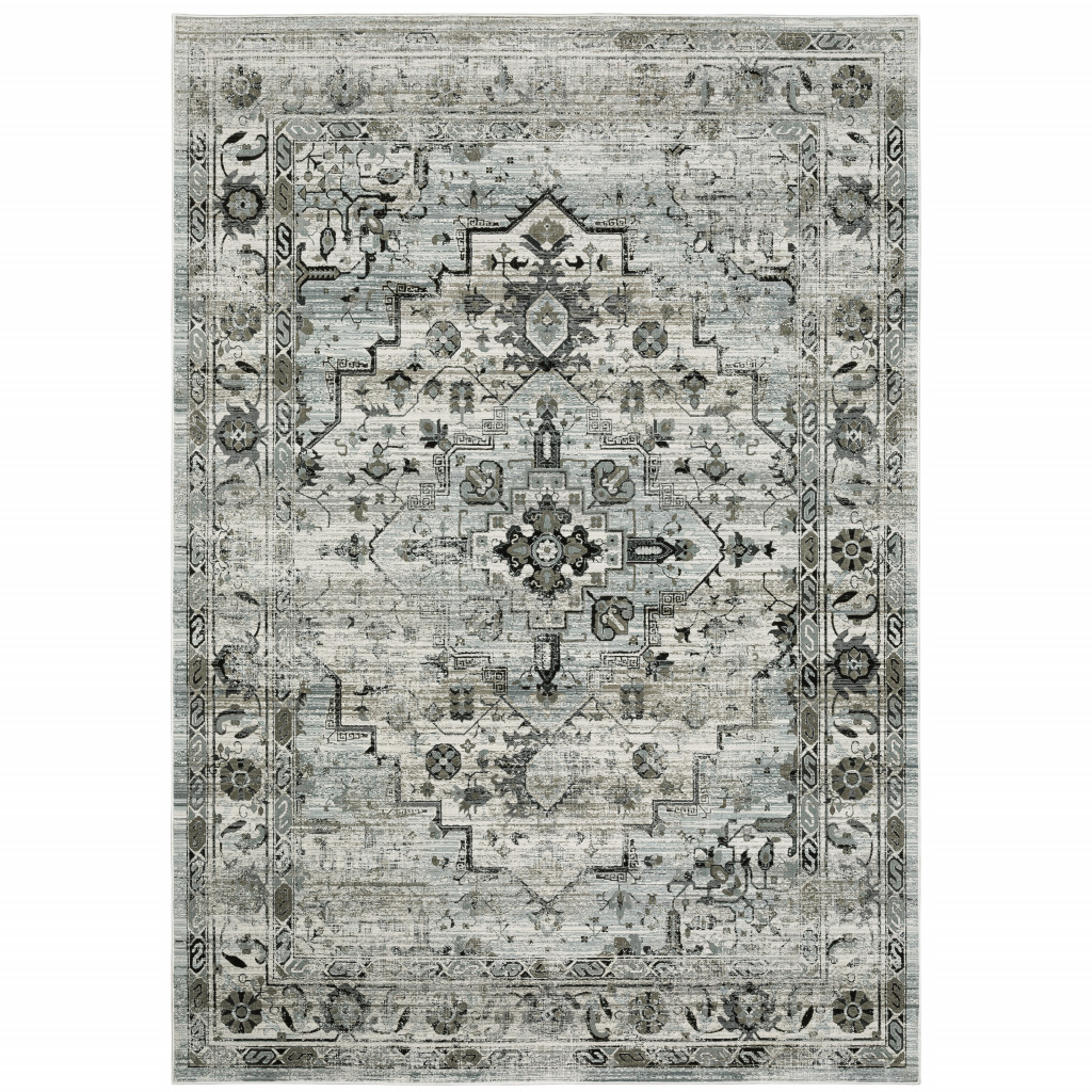 6 x 9 ft. Oriental Power Loom Machine Made Stain Resistant Rectangle Area Rug, Multi Color