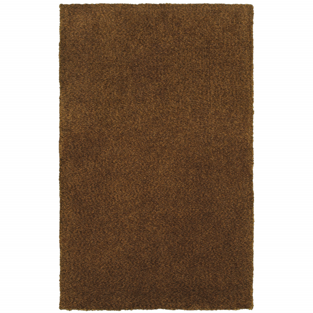 8 x 11 ft. Brown Shag Hand Tufted Handmade Stain Resistant Rectangle Area Rug - Brown - 8 x 11 ft.