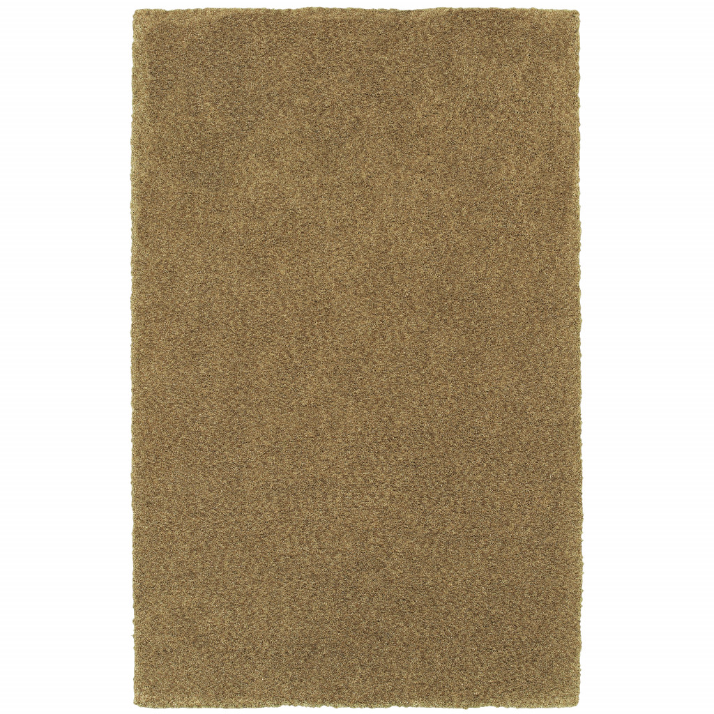 8 x 11 ft. Rich Gold Shag Hand Tufted Handmade Stain Resistant Rectangle Area Rug