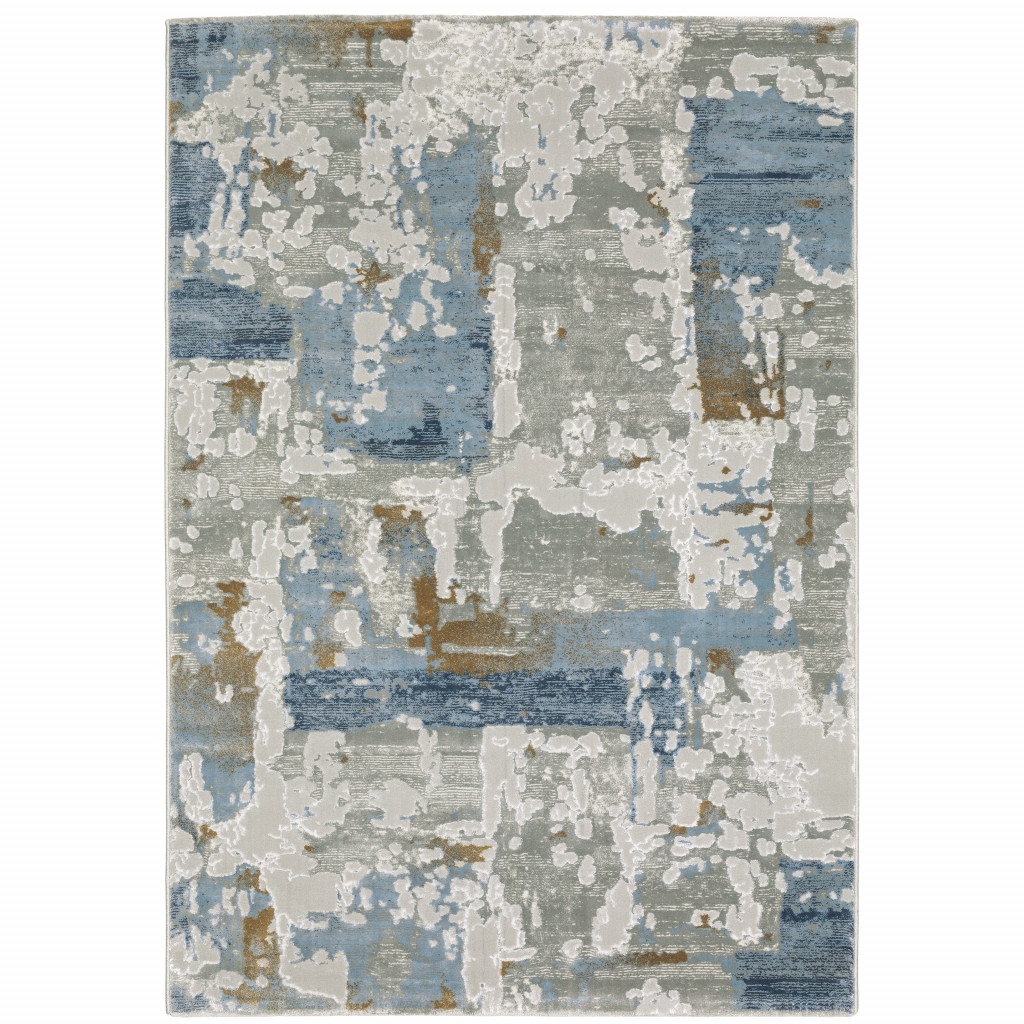 510414 8 x 11 ft. Abstract Power Loom Machine Made Stain Resistant Rectangle Area Rug, Multi Color