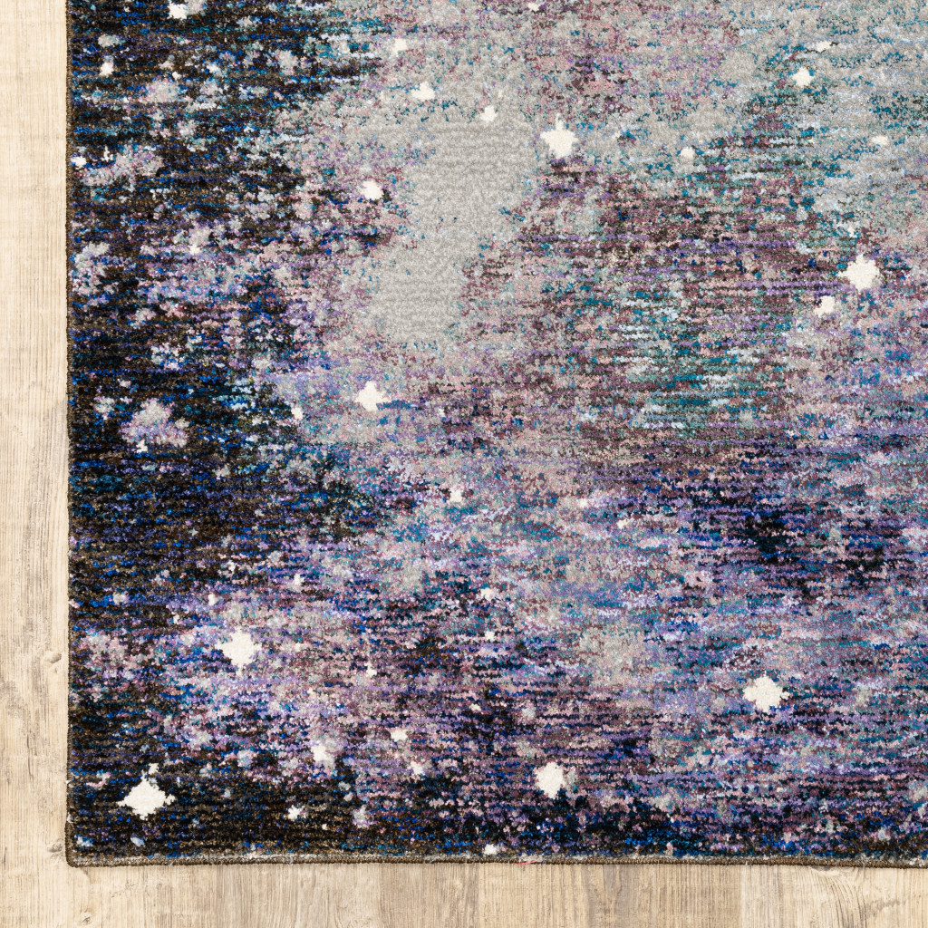 8 x 10 ft. Purple Teal & Brown Abstract Power Loom Stain Resistant Rectangle Area Rug - Purple Teal and Brown - 8 x 10 ft.