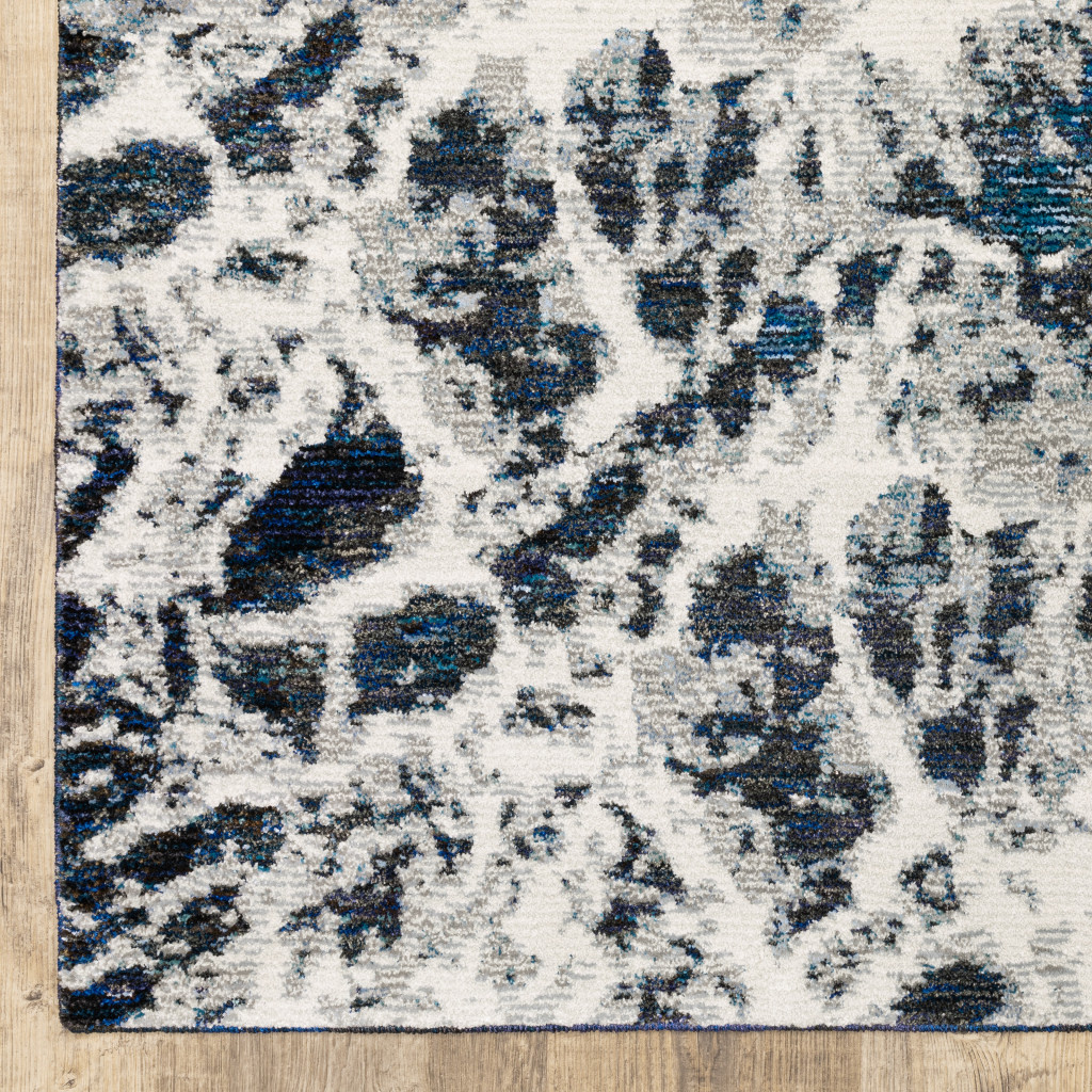 6 x 9 ft. Gray Teal & Green Abstract Power Loom Stain Resistant Rectangle Area Rug - Gray Teal and Green - 6 x 9 ft.