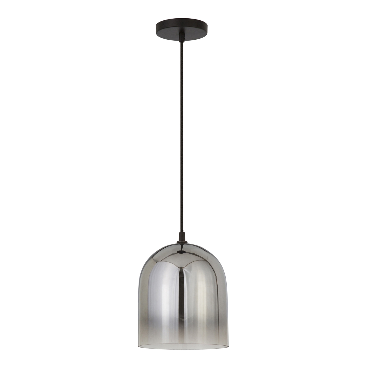 Picture of HomeRoots 518555 8 x 10 x 10 in. Gray Smoked Glass Dimmable Bell Shape Pendent Ceiling Light