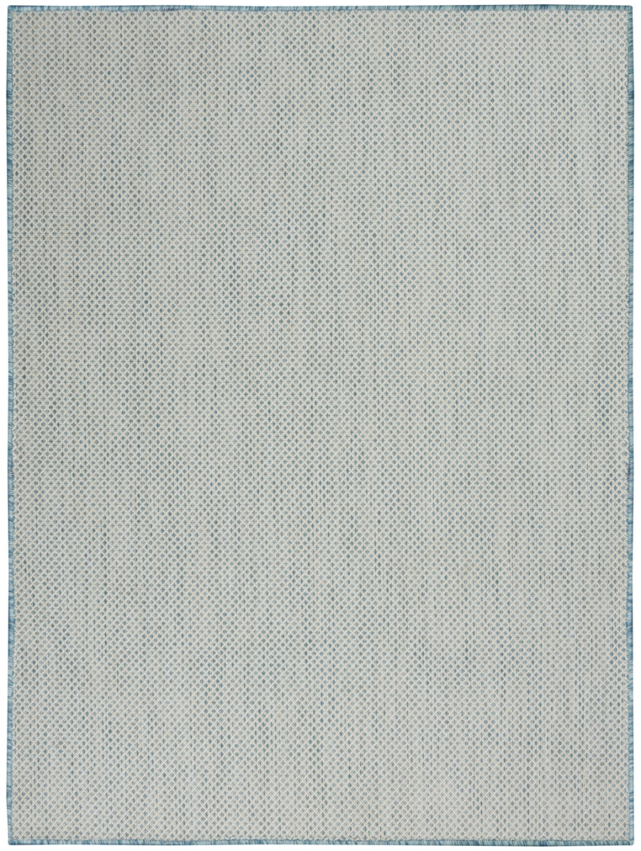 6 x 9 ft. Geometric Power Loom Rectangle Area Rug - Aqua