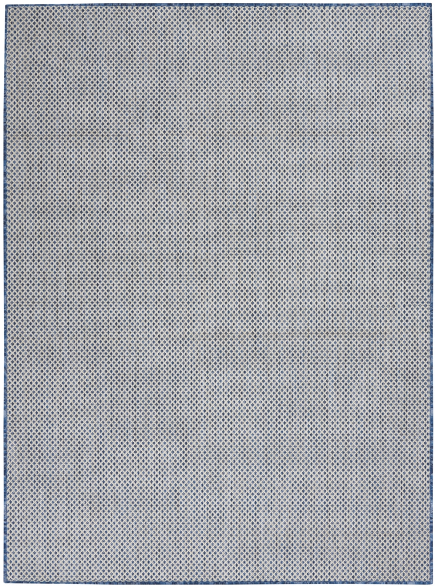 6 x 9 ft. Blue Geometric Power Loom Rectangle Area Rug - Blue - 6 x 9 ft.
