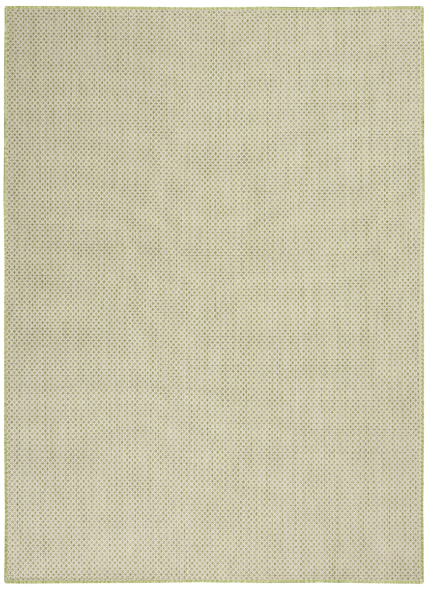 522036 5 x 7 ft. Green Geometric Power Loom Rectangle Area Rug