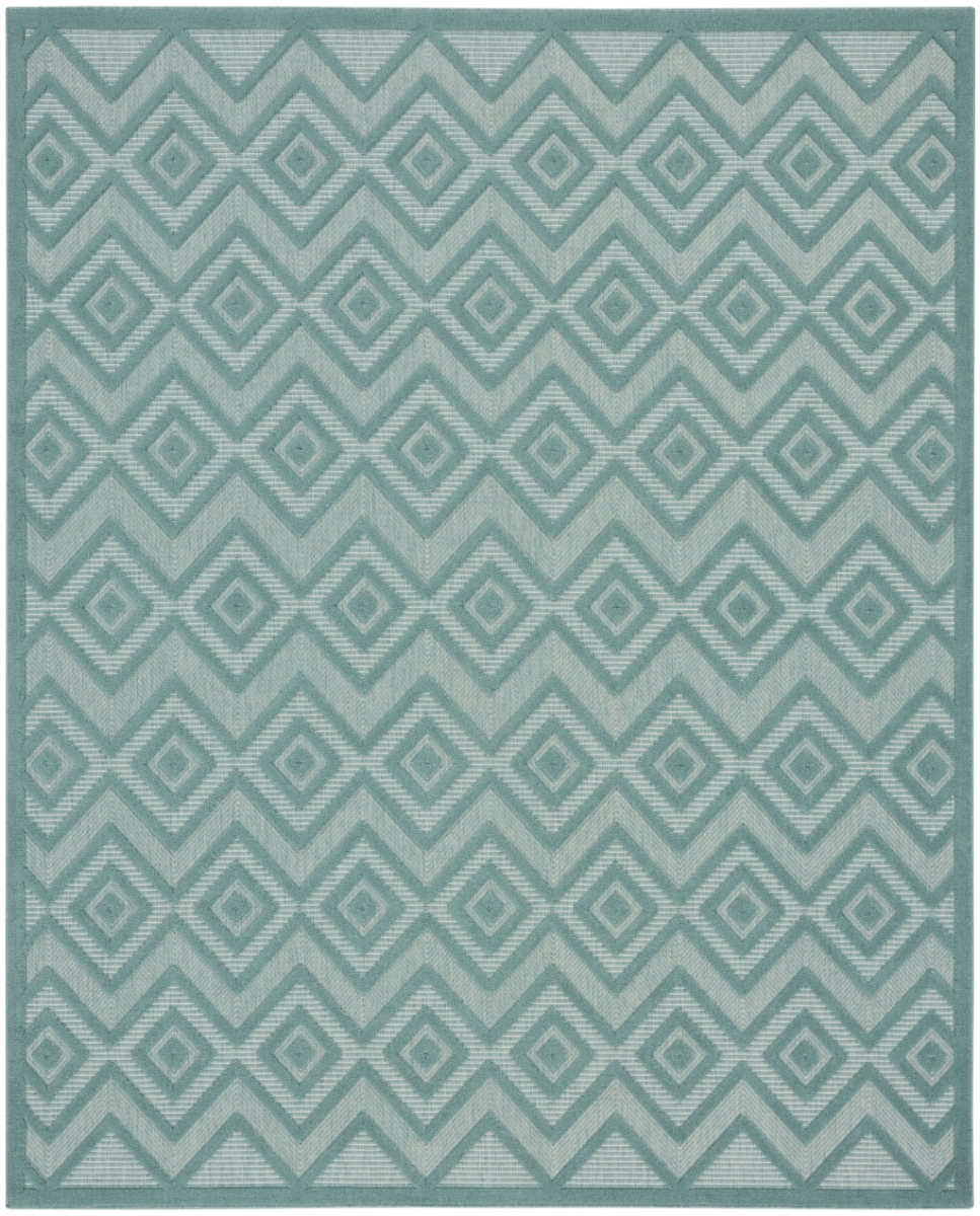522107 8 x 10 ft. Aqua Geometric Flatweave Rectangle Area Rug