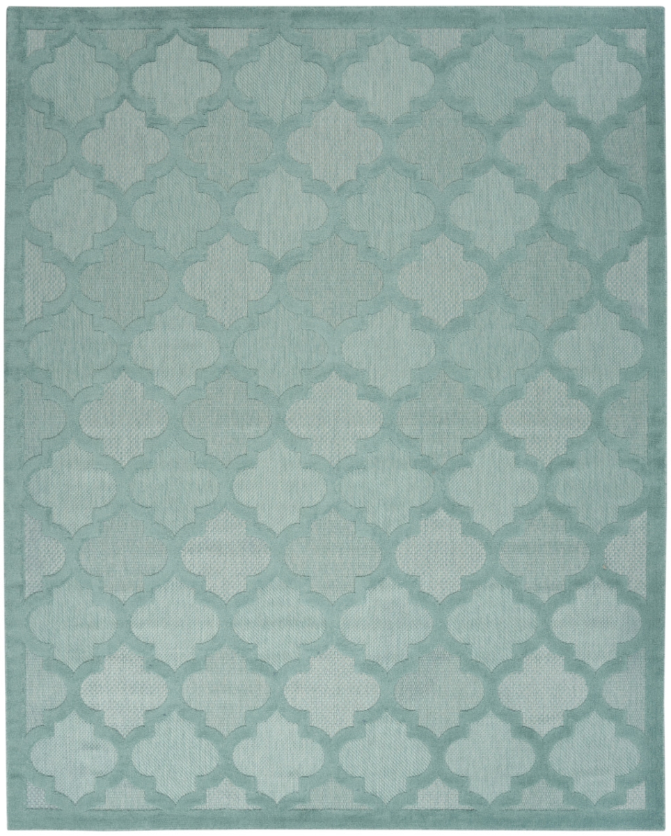 Aqua Geometric Flatweave Rectangle Area Rug - Aqua - 8 x 10 ft.